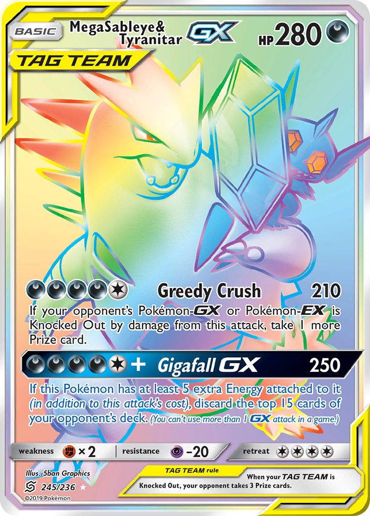 Unified Minds Mega Sableye & Tyranitar GX #245/236